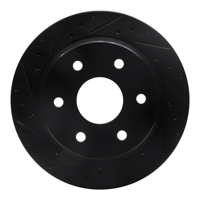 Cadillac Escalade EXT Brake Rotor (1) - Rear Left - R1 Concepts - Drilled & Slotted - Black - `00-`14